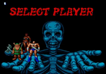 Golden Axe level select cheat - choose your starting stage Level select screen showing stage number in Golden Axe on SEGA Genesis