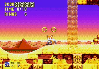 Sonic as a ring in Debug Mode - placing items freely across the level Sonic transformed into a ring using Debug Mode