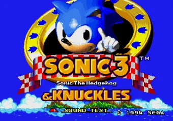 Accessing the Sound Test after activating the Level Select cheat Sound Test menu unlocked in Sonic the Hedgehog 3 & Knuckles