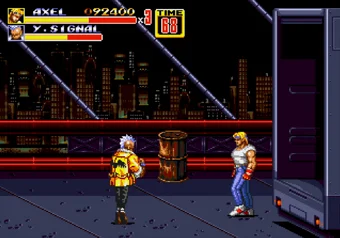 Avoiding damage after being thrown by an enemy Fighting Signal enemy in Stage 2 of Streets of Rage 2