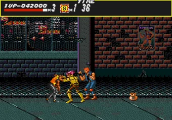 Landing safely: Up + Jump recovery trick Adam being thrown over the shoulder by an enemy - Streets of Rage