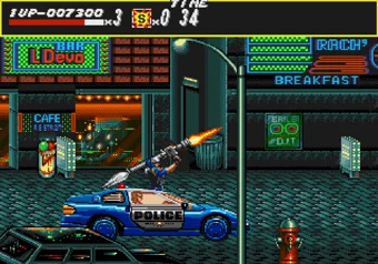 How the special attack works in Streets of Rage Police car arriving to launch special attack in Streets of Rage