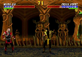 Kano performing special moves - UMK3 (SEGA Genesis) Kano vs Scorpion in Ultimate Mortal Kombat 3 (SEGA Genesis)