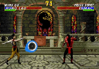 Kung Lao performing special moves - UMK3 (SEGA Genesis) Kung Lao performing his Hat Throw move in Ultimate Mortal Kombat 3